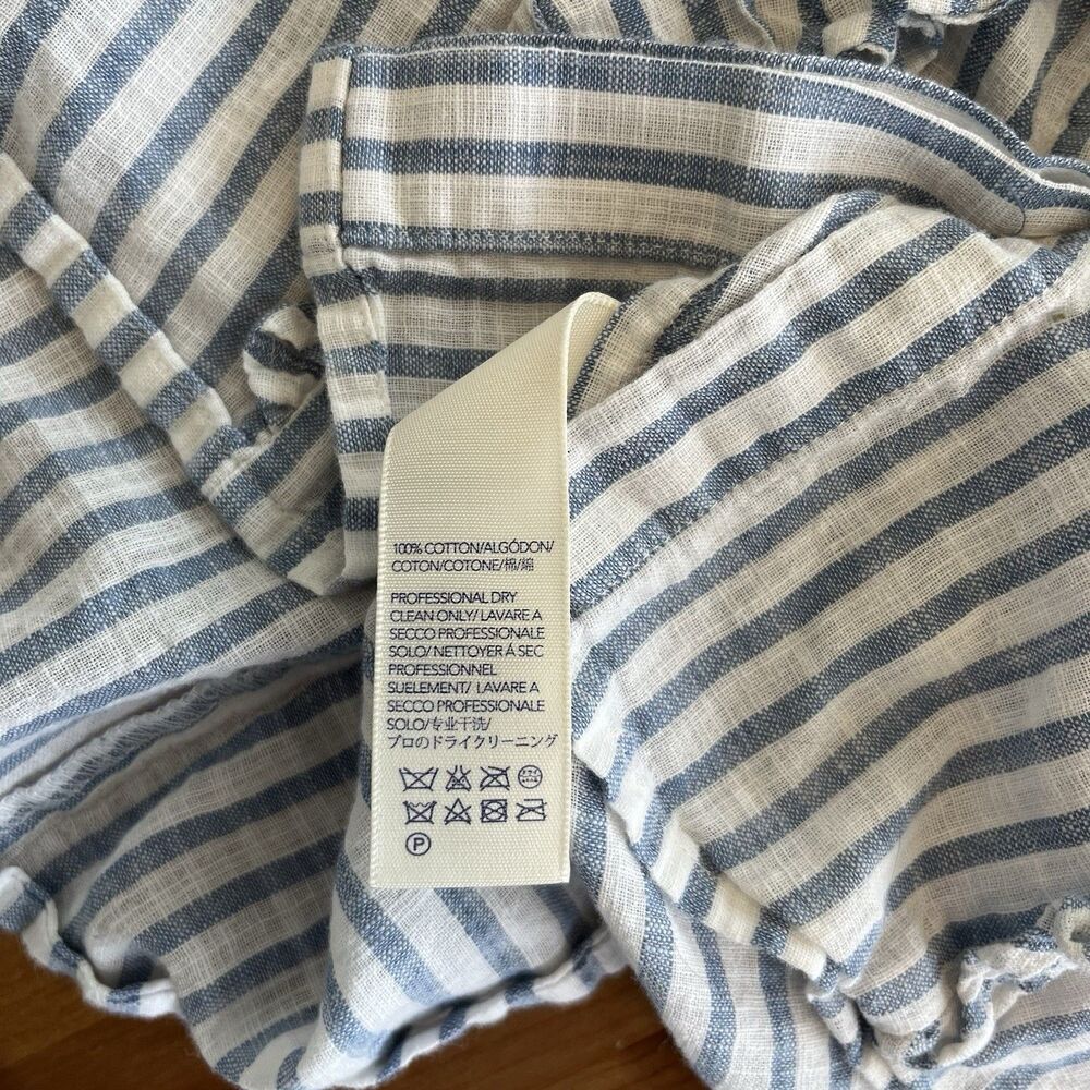 Rebecca Minkoff Blouse Women's XS Ciera Ruffle Top Striped Button Up Victorian - Picture 13 of 15